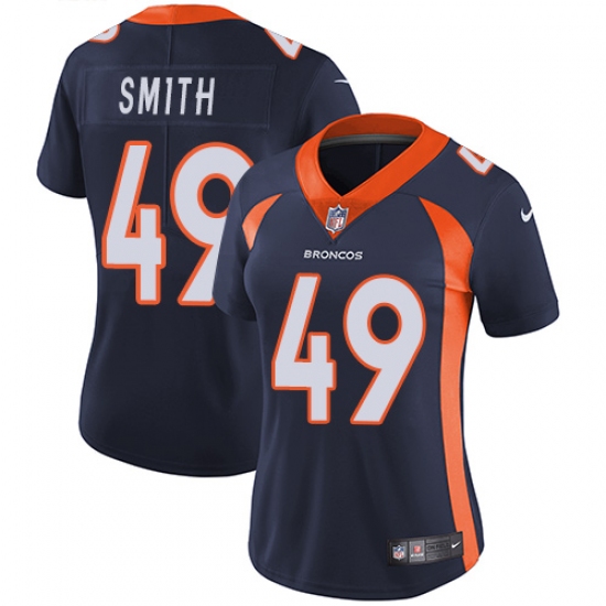 Women's Nike Denver Broncos #49 Dennis Smith Elite Navy Blue Alternate NFL Jersey - Ujersey