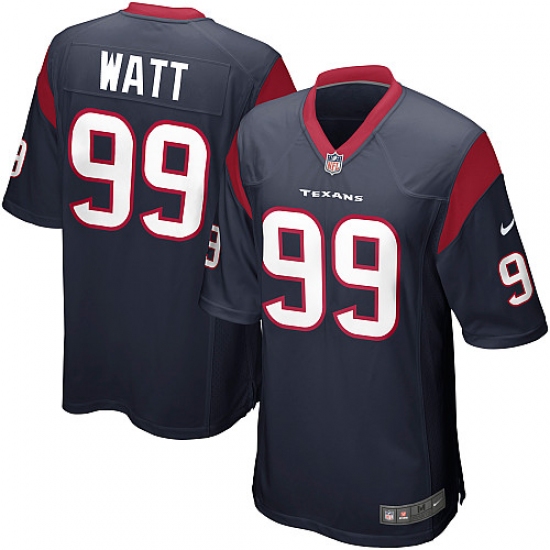 Men's Nike Houston Texans #99 J.J. Watt Game Navy Blue Team Color NFL Jersey - Ujersey