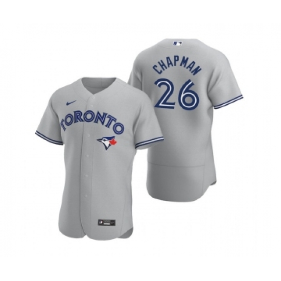 Men's Toronto Blue Jays #26 Matt Chapman Grey Flex Base Stitched Baseball Jersey - Ujersey