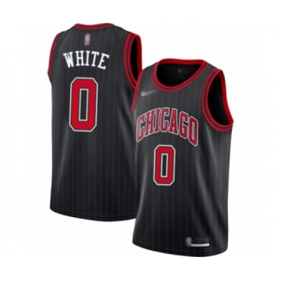 Men's Chicago Bulls #0 Coby White Authentic Black Finished Basketball Jersey - Statement Edition - Ujersey