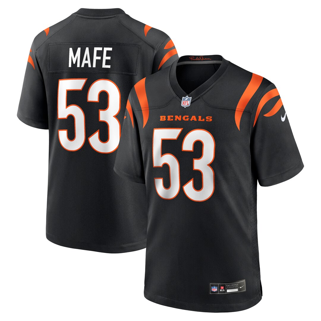 Men's Cincinnati Bengals Boye Mafe Nike Black Team Game Jersey - Ujersey