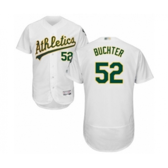 Men's Oakland Athletics #52 Ryan Buchter White Home Flex Base Authentic Collection Baseball Player Jersey - Ujersey