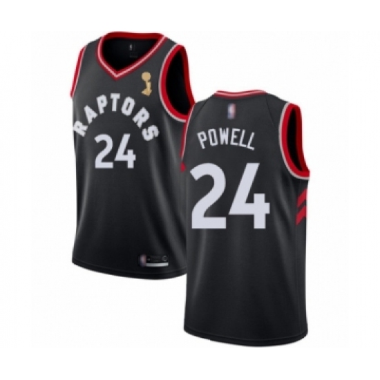Youth Toronto Raptors #24 Norman Powell Swingman Black 2019 Basketball Finals Champions Jersey Statement Edition - Ujersey