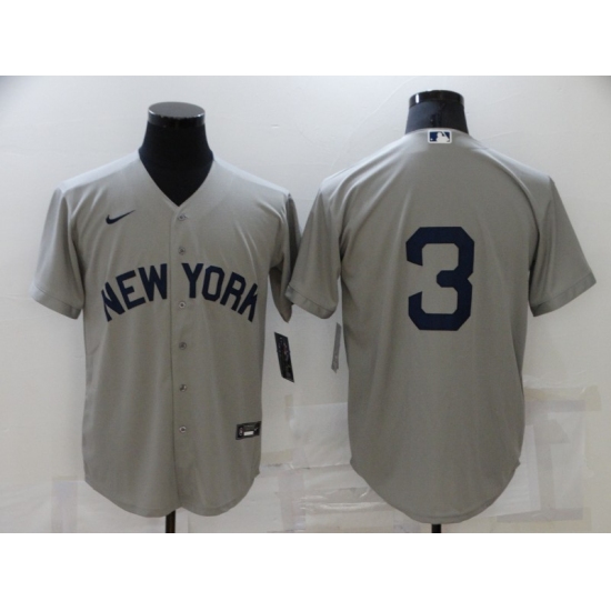 Men's Nike New York Yankees #3 Babe Ruth Authentic Gray Game Jersey - Ujersey