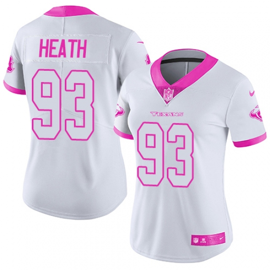 Women's Nike Houston Texans #93 Joel Heath Limited White/Pink Rush Fashion NFL Jersey - Ujersey