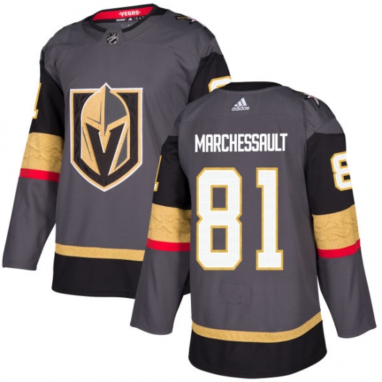 Men's Adidas Vegas Golden Knights #81 Jonathan Marchessault Premier Gray Home NHL Jersey - Ujersey