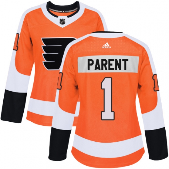 Women's Adidas Philadelphia Flyers #1 Bernie Parent Authentic Orange Home NHL Jersey - Ujersey