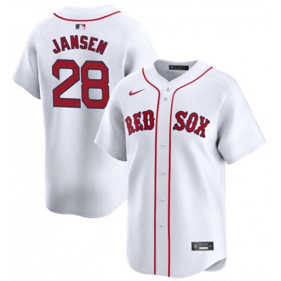 Men's Boston Red Sox #28 Danny Jansen White 2024 Home Limited Stitched Baseball Jersey - Ujersey