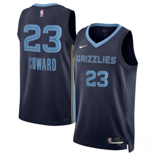Men's Memphis Grizzlies #23 Cedric Coward Navy 2025 Draft Icon Edition Stitched Jersey - Ujersey