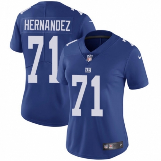 Women's Nike New York Giants #71 Will Hernandez Royal Blue Team Color Vapor Untouchable Elite Player NFL Jersey - Ujersey
