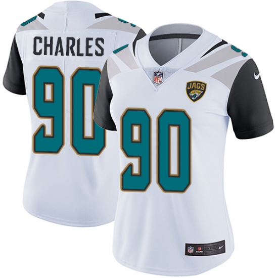 Women's Nike Jacksonville Jaguars #90 Stefan Charles Elite White NFL Jersey - Ujersey