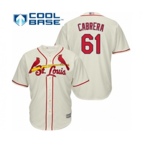 Youth St. Louis Cardinals #61 Genesis Cabrera Authentic Cream Alternate Cool Base Baseball Player Jersey - Ujersey