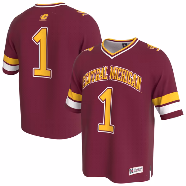 Youth GameDay Greats Maroon Central Michigan Chippewas Lightweight Collegiate Football Fashion Jersey - SUjersey01