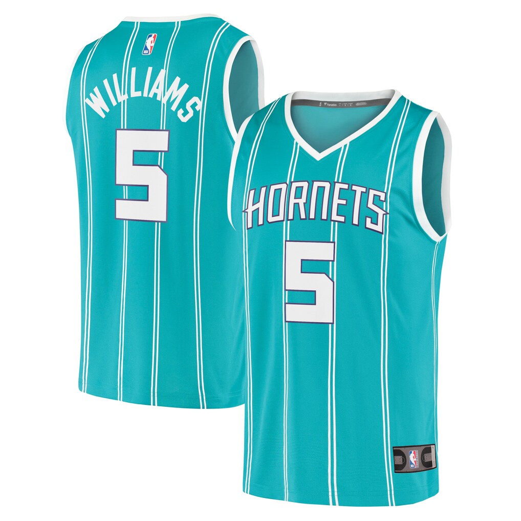 Men's Charlotte Hornets Mark Williams Fanatics Teal Fast Break Replica Player Jersey - Icon Edition - U-jersey