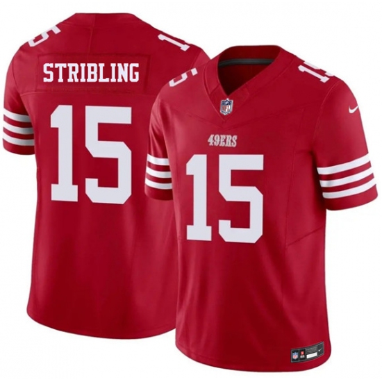 Men's San Francisco 49ers #15 De'Zhaun Stribling Red 2026 F.U.S.E. Vapor Untouchable Limited Football Stitched Jersey - Ujersey