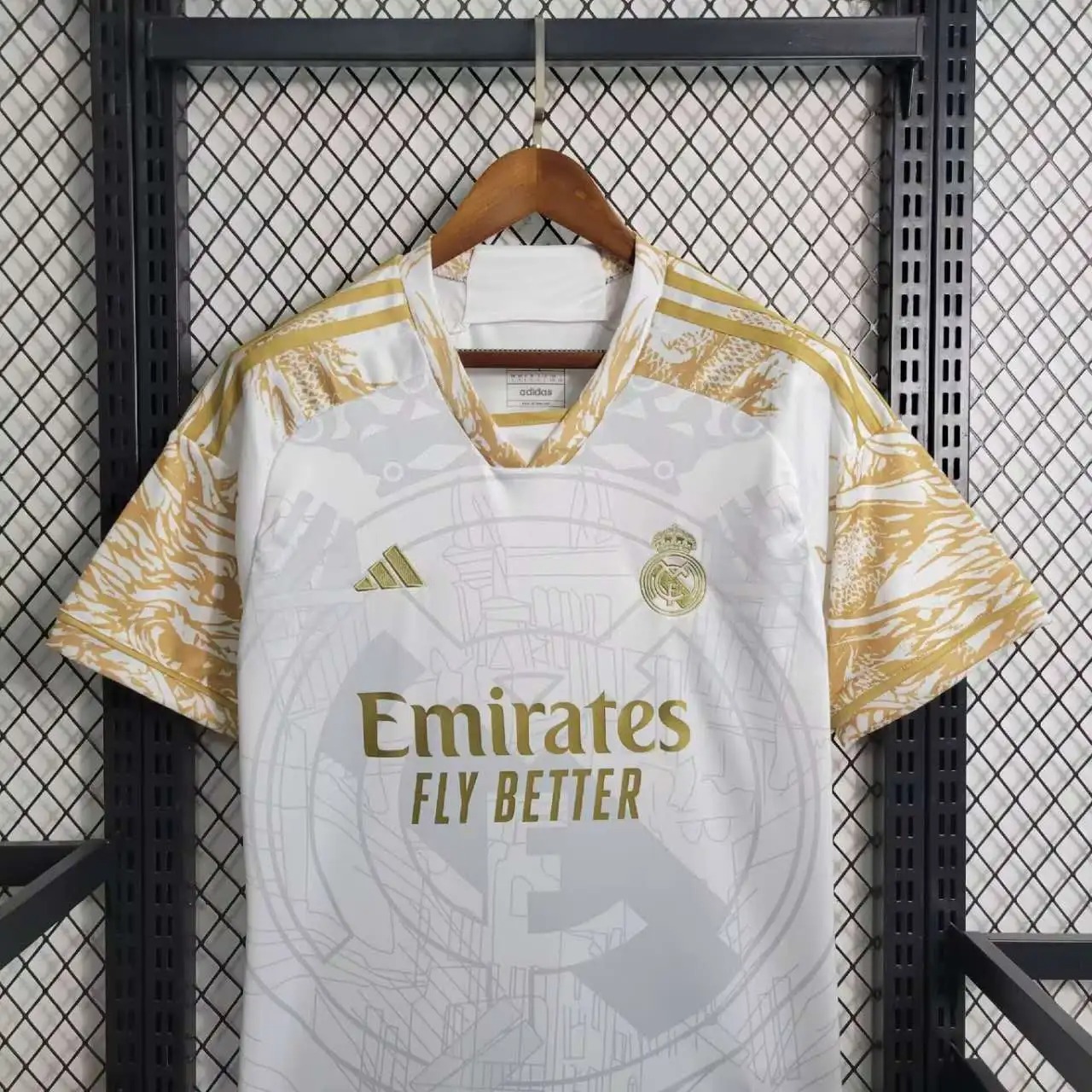 Real Madrid Soccer Jersey Golden & White Custom Shirt 2023/24 - ujerseystore