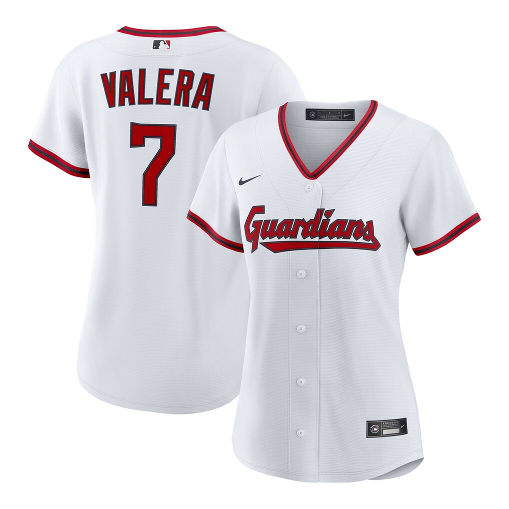 Women's Cleveland Guardians George Valera Nike White Home Replica Jersey - Ujersey