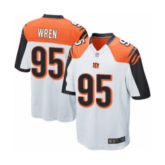 Men's Cincinnati Bengals #95 Renell Wren Game White Football Jersey - Ujersey