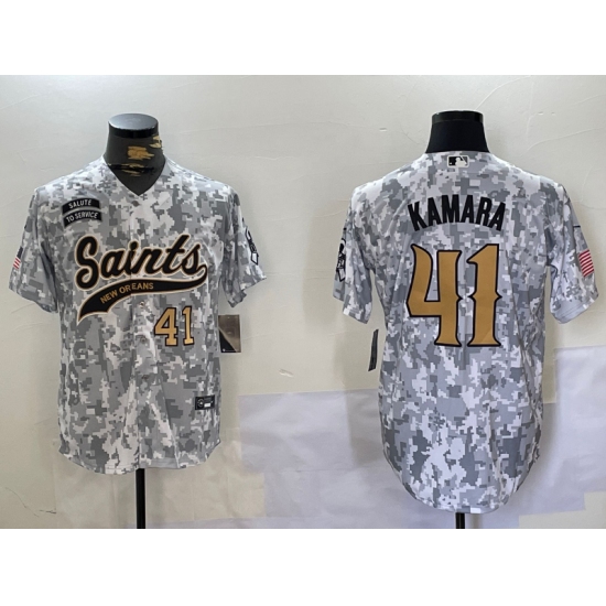 Men's New Orleans Saints #41 Alvin Kamara Arctic Camo 2024 Salute to Service Stitched Baseball Jerseys - Ujersey