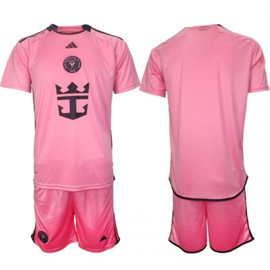 Men's Inter Miami CF Blank 2024-25 Pink Home Soccer Jersey Suit - Ujersey