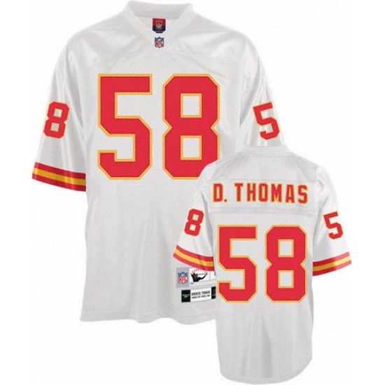 Mitchell And Ness Kansas City Chiefs #58 Derrick Thomas White Authentic Throwback NFL Jersey - Ujersey