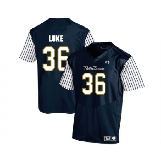 Notre Dame Fighting Irish 36 Cole Luke Navy College Football Jersey - Ujersey