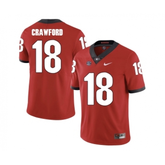 Georgia Bulldogs 18 Ricardo Crawford Red College Football Jersey - Ujersey
