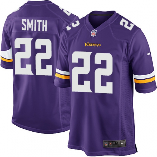 Men's Nike Minnesota Vikings #22 Harrison Smith Game Purple Team Color NFL Jersey - Ujersey