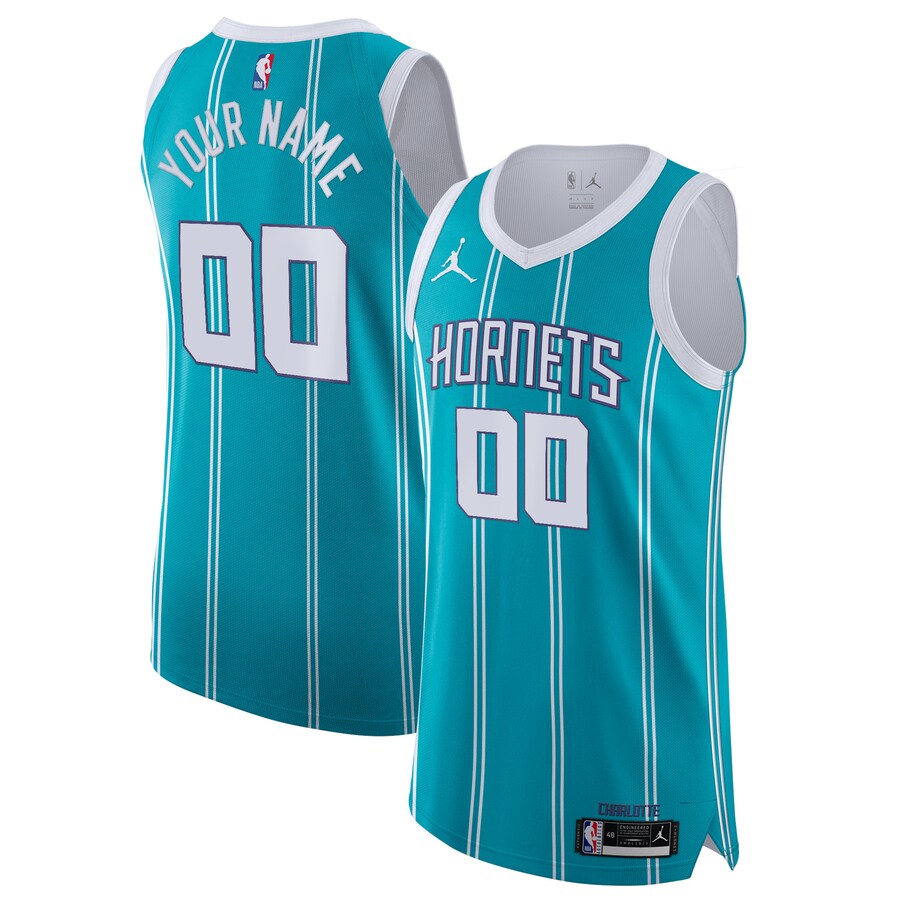 Men's Charlotte Hornets Jordan Brand Teal 2020/21 Authentic Custom Jersey - Icon Edition - Ujersey NHL