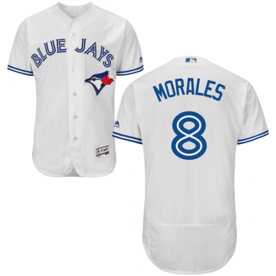 Men's Majestic Toronto Blue Jays #8 Kendrys Morales White Flexbase Authentic Collection MLB Jersey - Ujersey