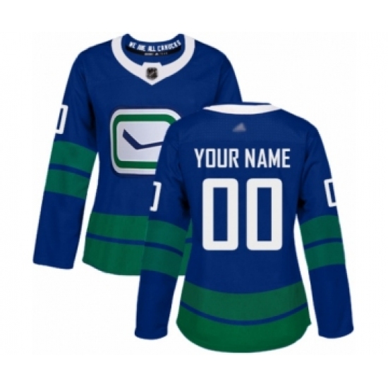 Women's Vancouver Canucks Customized Authentic Royal Blue Alternate Hockey Jersey - Ujersey