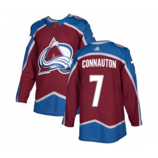 Youth Colorado Avalanche #7 Kevin Connauton Authentic Burgundy Red Home Hockey Jersey - Ujersey
