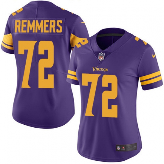 Women's Nike Minnesota Vikings #72 Mike Remmers Limited Purple Rush Vapor Untouchable NFL Jersey - Ujersey