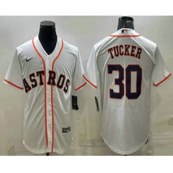 Men's Houston Astros #30 Kyle Tucker White Stitched MLB Cool Base Nike Jersey - Ujersey