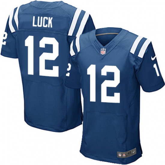Men's Nike Indianapolis Colts #12 Andrew Luck Elite Royal Blue Team Color NFL Jersey - Ujersey