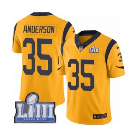 Men's Nike Los Angeles Rams #35 C.J. Anderson Limited Gold Rush Vapor Untouchable Super Bowl LIII Bound NFL Jersey - Ujersey
