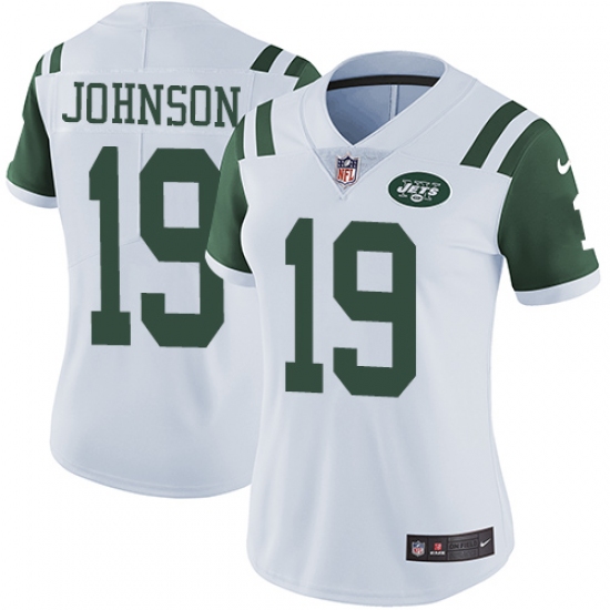Women's Nike New York Jets #19 Keyshawn Johnson White Vapor Untouchable Limited Player NFL Jersey - Ujersey