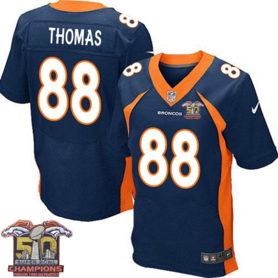 Men's Nike Denver Broncos #88 Demaryius Thomas Elite Navy Blue Alternate Super Bowl 50 Champions NFL Jersey - Ujersey