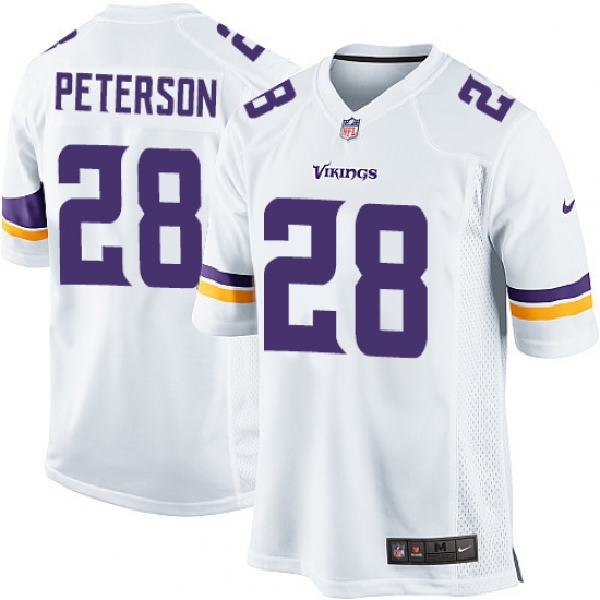 Men's Nike Minnesota Vikings #28 Adrian Peterson Game White NFL Jersey - Ujersey