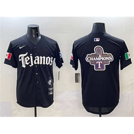Men's Texas Rangers Team Big Logo Black Mexico 2025 Vapor Premier Limited Stitched Baseball Jerseys - Ujersey