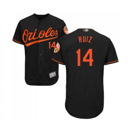 Men's Baltimore Orioles #14 Rio Ruiz Black Alternate Flex Base Authentic Collection Baseball Jersey - Ujersey