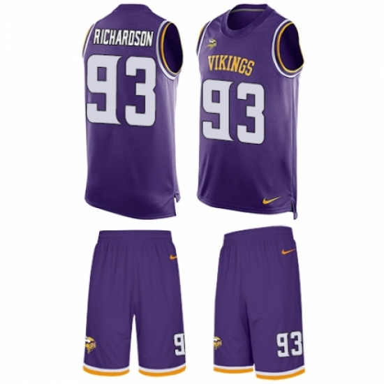 Men's Nike Minnesota Vikings #93 Sheldon Richardson Limited Purple Tank Top Suit NFL Jersey - Ujersey