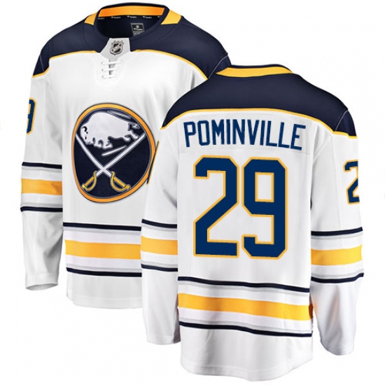 Men's Buffalo Sabres #29 Jason Pominville Fanatics Branded White Away Breakaway NHL Jersey - Ujersey