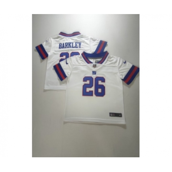 Toddlers New York Giants #26 Saquon Barkley White Color Rush Stitched Nike Limited Jersey - Ujersey