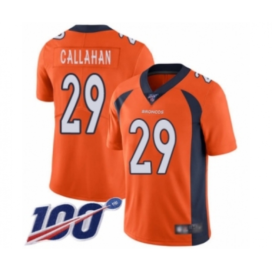 Men's Denver Broncos #29 Bryce Callahan Orange Team Color Vapor Untouchable Limited Player 100th Season Football Jersey - Ujersey