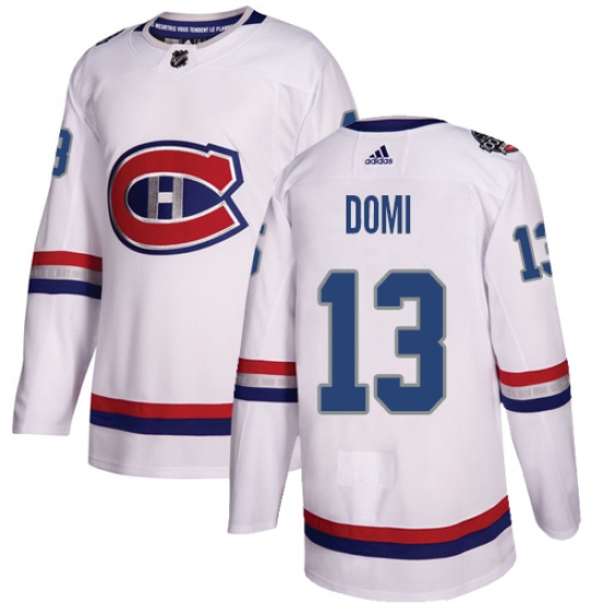 Youth Adidas Montreal Canadiens #13 Max Domi Authentic White 2017 100 Classic NHL Jersey - Ujersey
