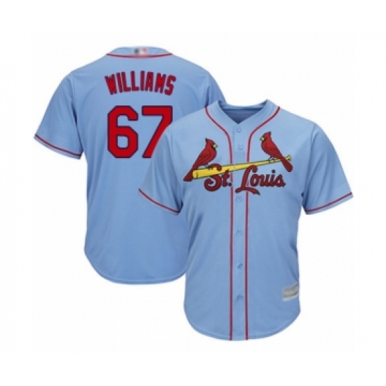 Youth St. Louis Cardinals #67 Justin Williams Authentic Light Blue Alternate Cool Base Baseball Player Jersey - Ujersey
