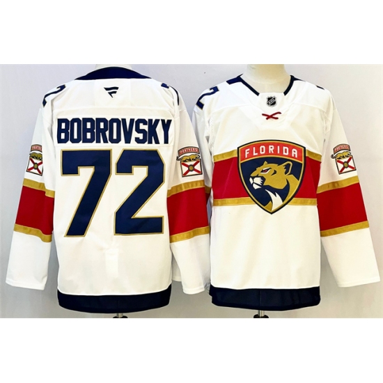 Men's Florida Panthers #72 Sergei Bobrovsky White 2024-25 Home Stitched Hockey Jersey - Ujersey