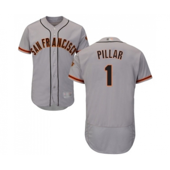 Men's San Francisco Giants #1 Kevin Pillar Grey Road Flex Base Authentic Collection Baseball Jersey - Ujersey