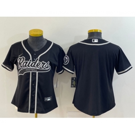 Youth Las Vegas Raiders Blank Black With Patch Cool Base Stitched Baseball Jersey - Ujersey